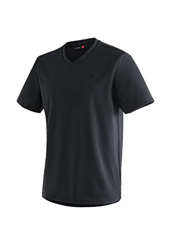 Maier Sports Męski T-shirt Wali, jednokolorowy piqué koszulka z krótkim rękawem z dekoltem w serek