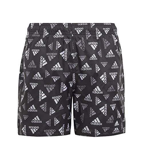 adidas, Logo Print Clx, kostium kąpielowy, czarno-biały, 1213, dla dzieci