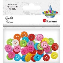 Titanum Guziki plastikowe okrągłe 12 mm 50 szt.
