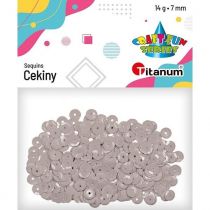 Titanum Cekiny okrągłe pastelowe 7 mm, 14g jasnoszare