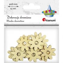 Titanum Drewniane kwiaty 28 mm 15 szt.