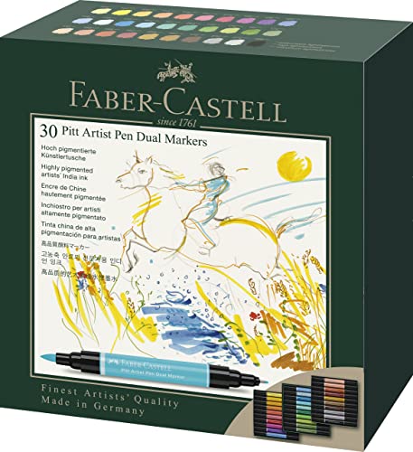 Faber-Castell PITT długopis artysty podwójny marker India Ink - portfel 30 sztuk