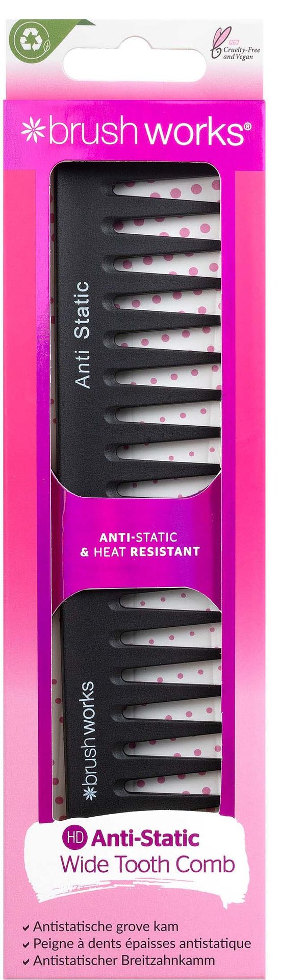 Brushworks Anti-Static Wide Tooth Comb - grzebień do włosów