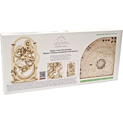 UGEARS 70004 - timer mechaniczny mechanizm zegarowy, zestaw do budowy 3D bez kleju
