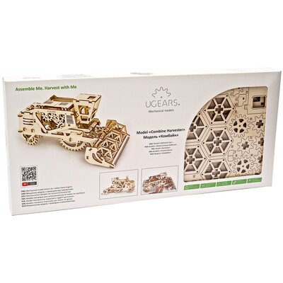 UGEARS 70010 - Combine Mähdrescher, 3D-Holzbbausset ohne Klestoff