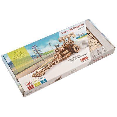 Puzzle 3D Dragster Ugears Drewniany