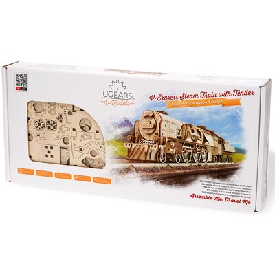 Ugears Model mechaniczny do składania. Lokomotywa z tendrem V-Ekspres, 70058