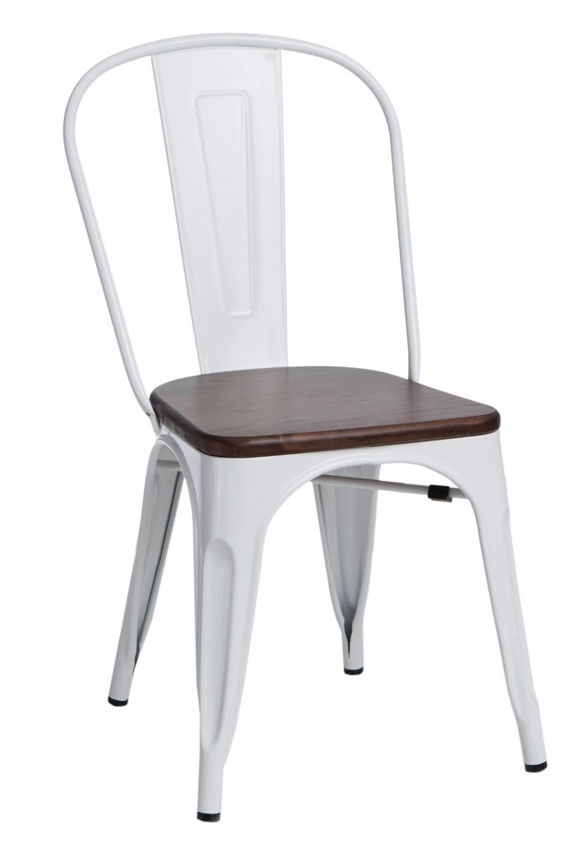 D2.Design design Krzesło Paris Wood białe sosna orzech 72714