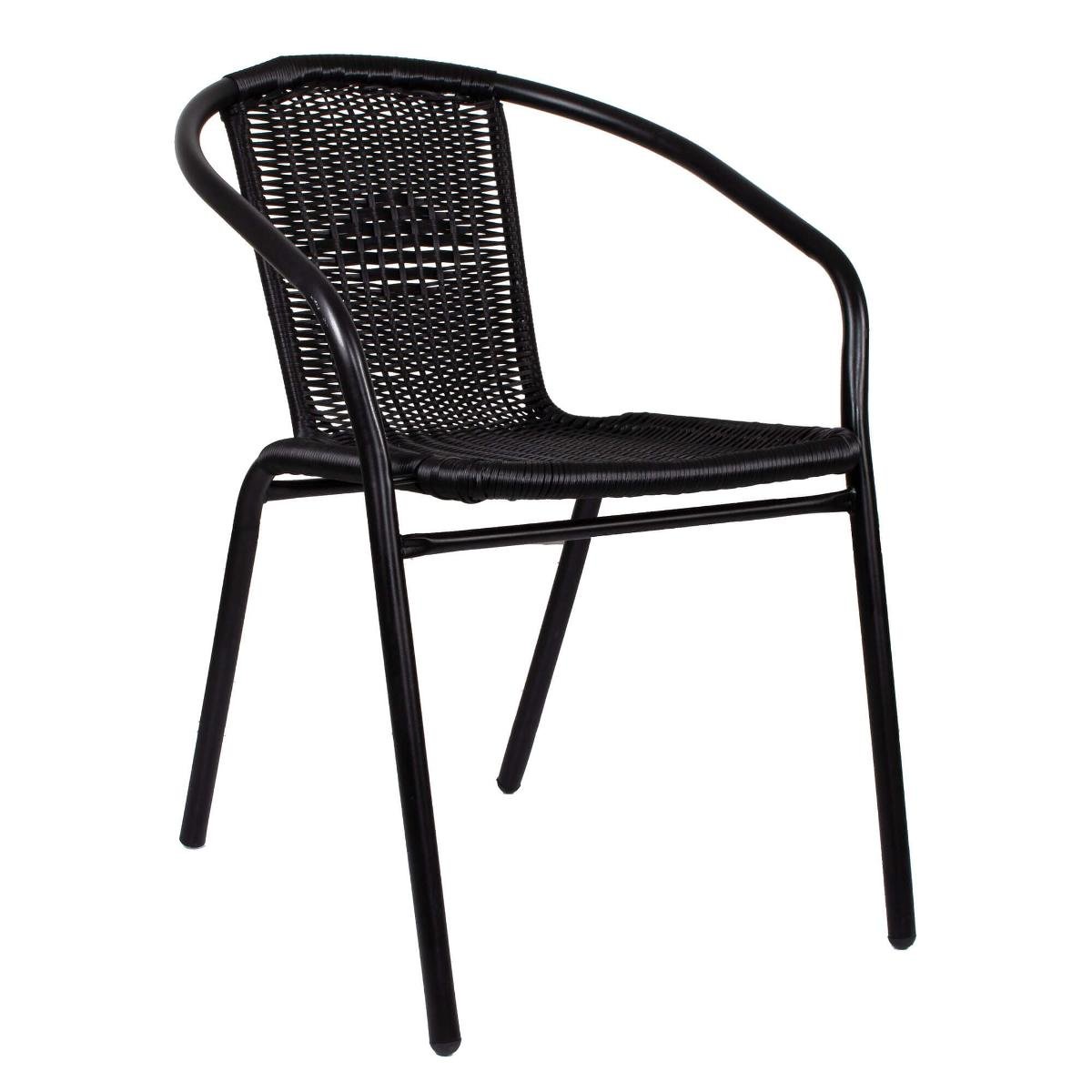 Krzesło ogrodowe metalowe na balkon czarne GF1011