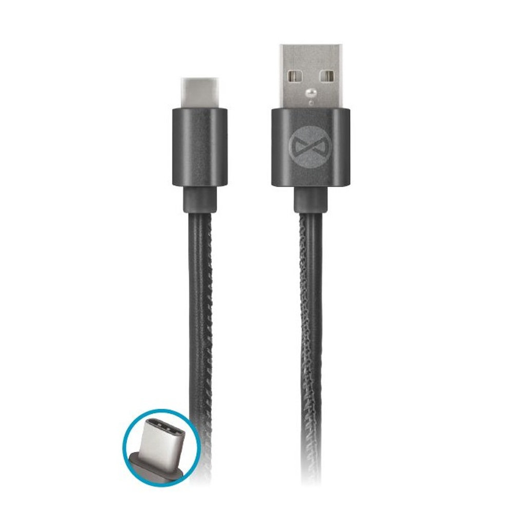 FOREVER FOREVER Kabel USB USB-C 1M skóra czarny