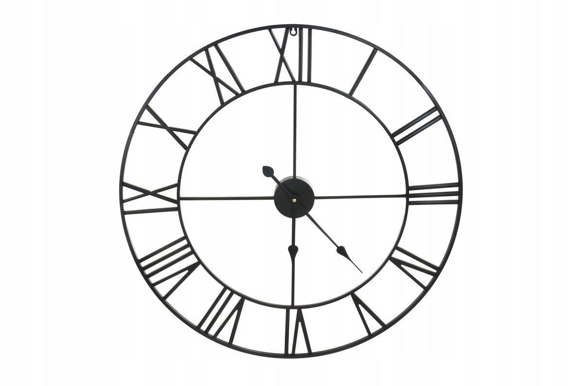 HANDLOTEKA Metalowy zegar ścienny 80 CM czarny 0000000525