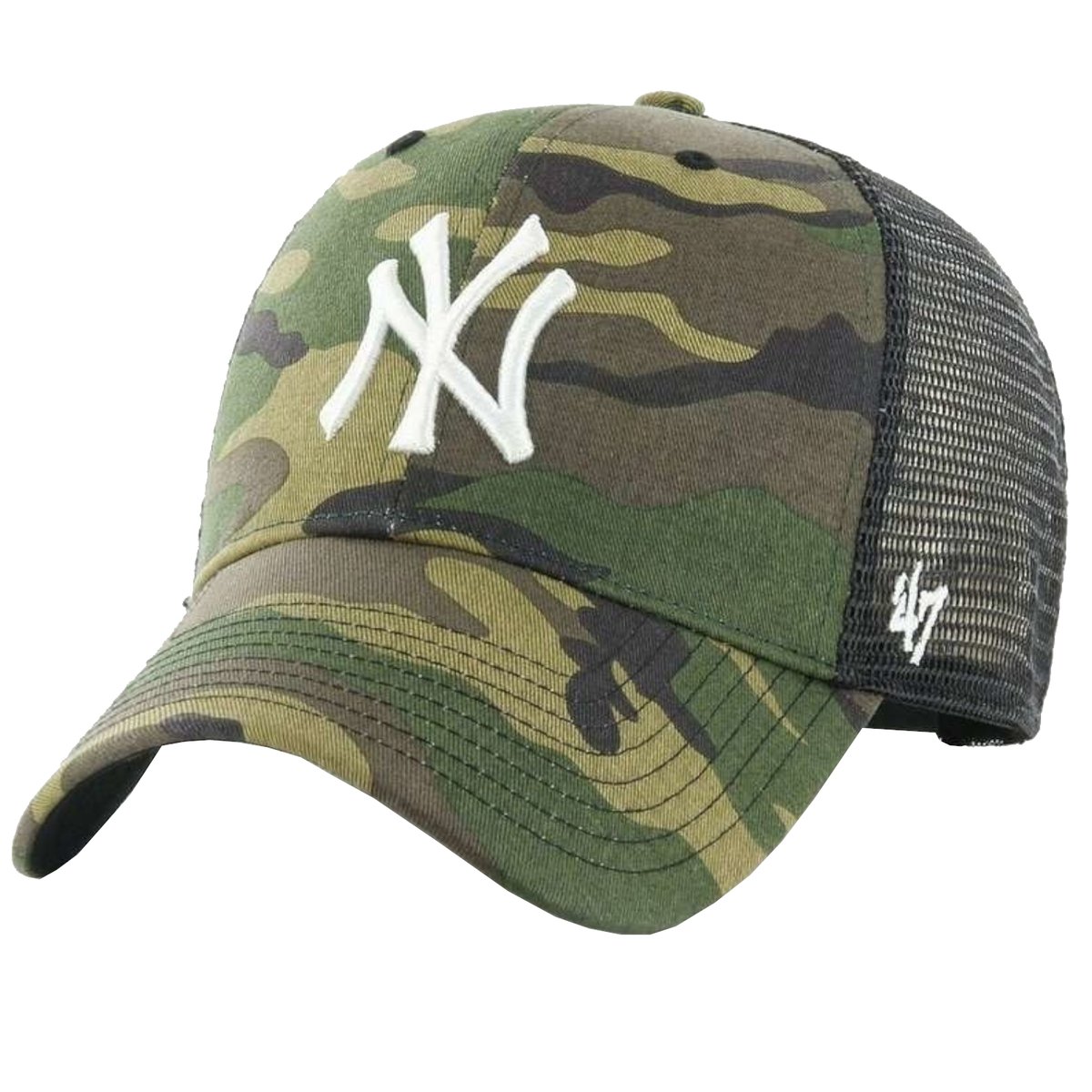 47 Brand MLB New York Yankees Branson Kids Cap B-CBRAN17GWP-CMF-KID, dla chłopca, Czapka z daszkiem, Zielony