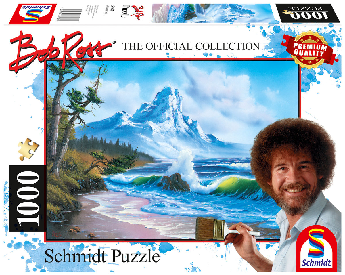 puzzle 1000 bob ross, góra nad morzem