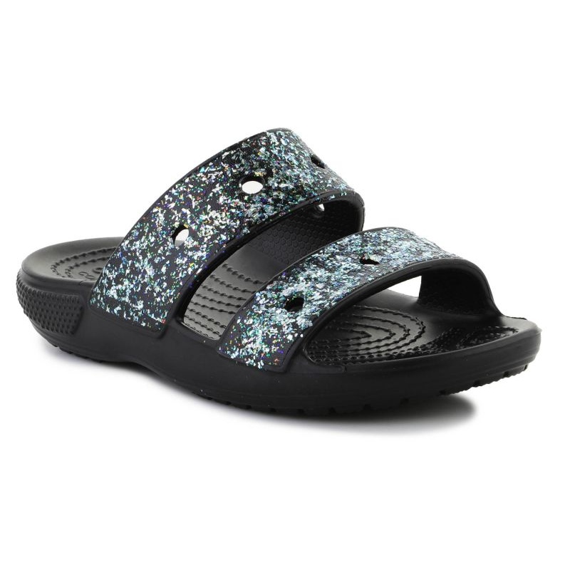 Klapki Crocs Classic Glitter Sandal Jr 207788-0C4 czarne