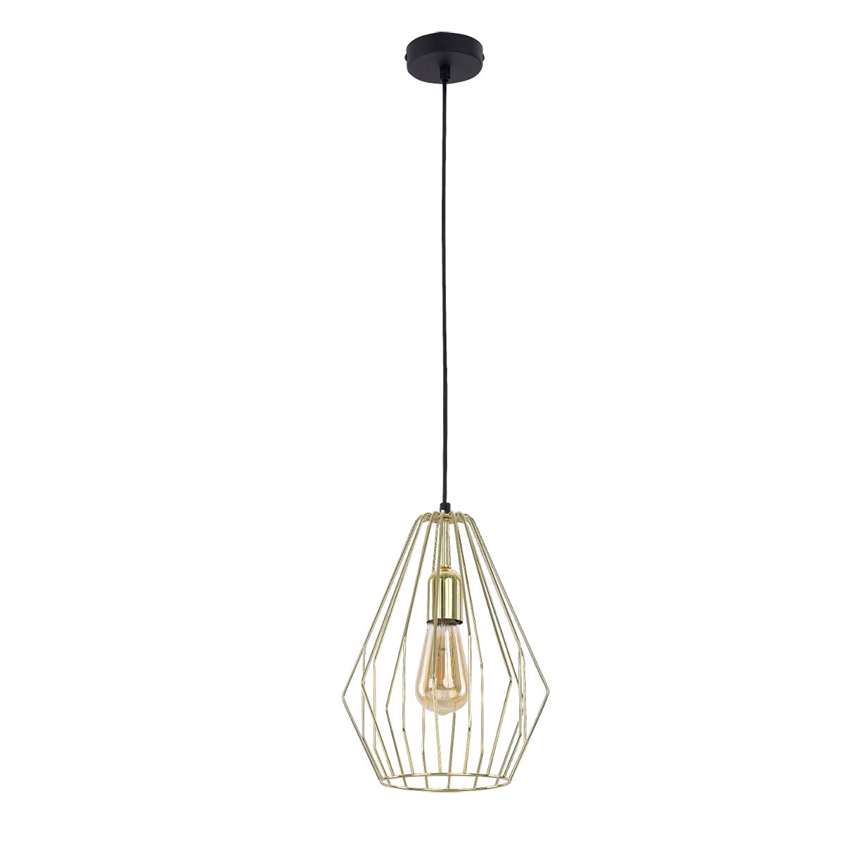 TK Lighting Brylant D25 lampa wisząca 1-punktowa złota 2788