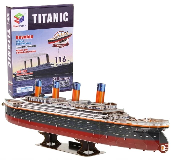 Puzzle przestrzenne 3D Titanic Duży Model statek 81cm