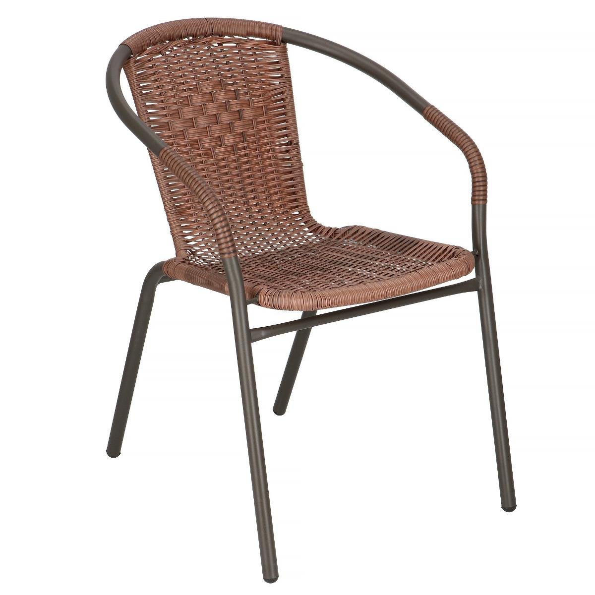 Krzesło ogrodowe metalowe na balkon brązowe GF1019