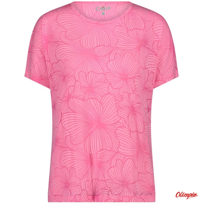 Koszulka damska CMP Campagnolo T-SHIRT - Pink Fluo 33N7976