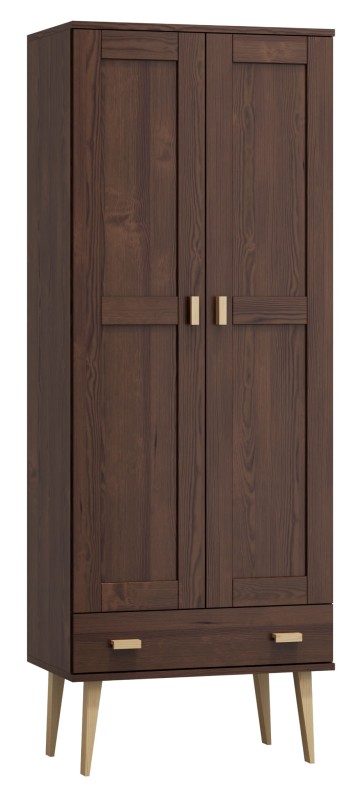 Szafa sosnowa Venuci 2D nr2 wieszak/półki szuflada 89 cm orzech