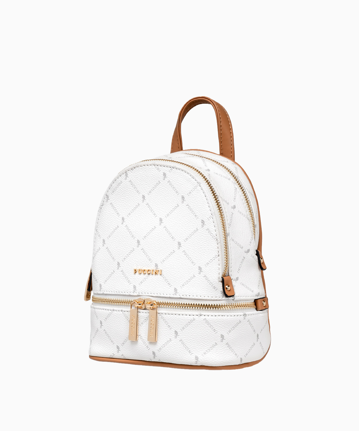 PUCCINI Mini plecak damski biały monogram
