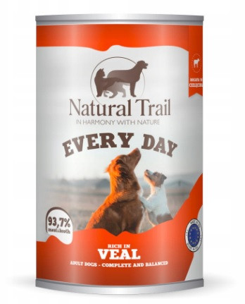 NATURAL TRAIL Every Day Karma mokra dla psów bogata w cielęcinę 400g