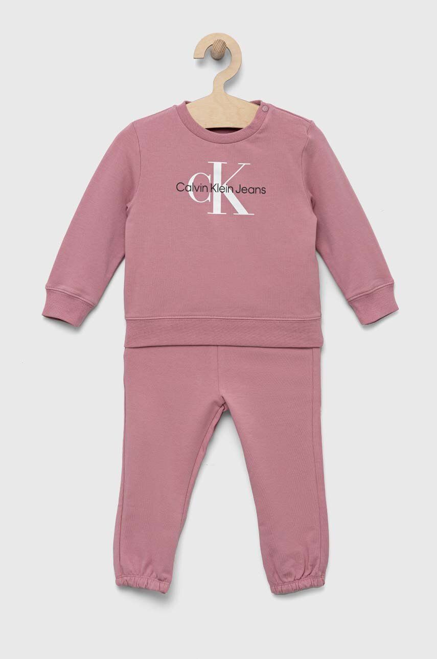 Calvin Klein Jeans dres dziecięcy kolor różowy