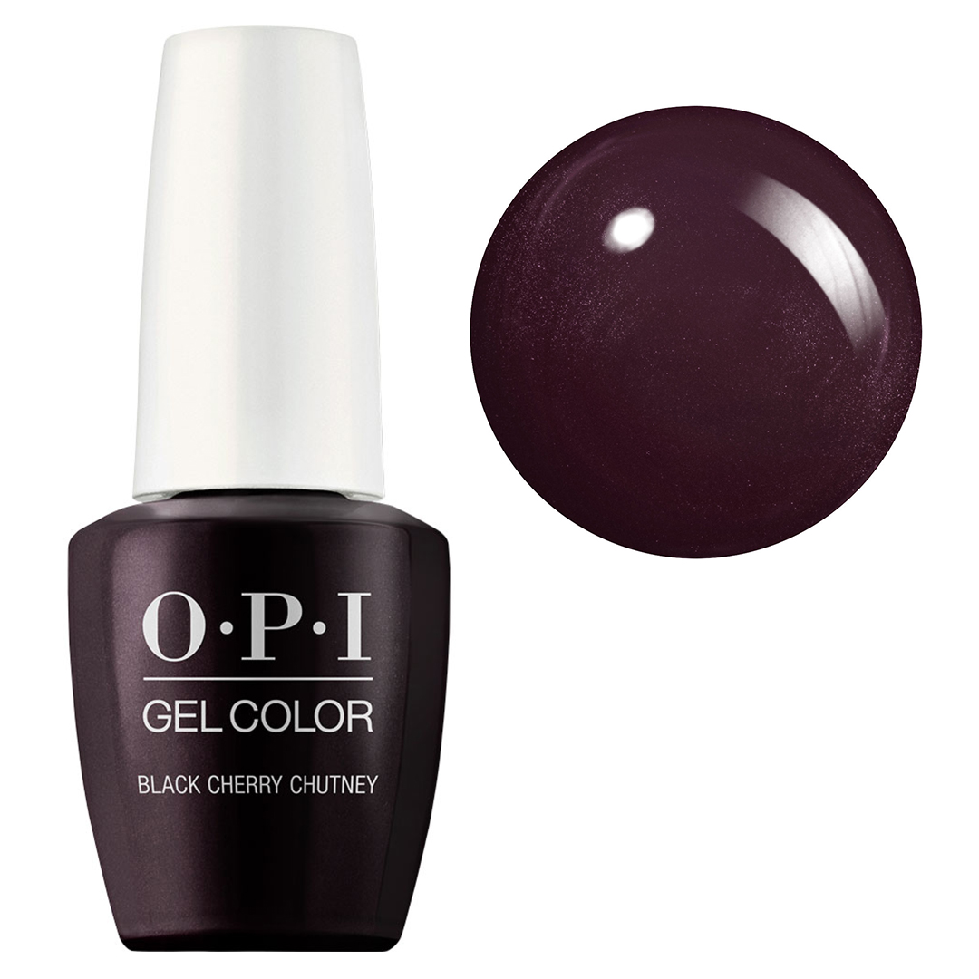 OPI Gel Color, hybrydowy lakier do paznokci, Black Cherry Chutney GCI43, ciemny fioletowy, 15ml