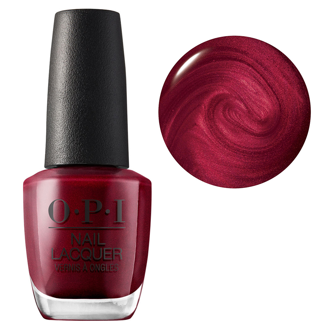 OPI Nail Lacquer, klasyczny lakier do paznokci, Bogota Blackberry NLF52, bordowy, 15ml