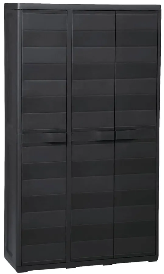 EDINOS Czarna szafa gospodarcza do piwnicy i ogrodu - Kendall 6X