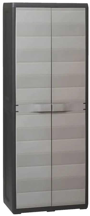 Szara szafa gospodarcza z 3 półkami czarny + szary R8-Z61