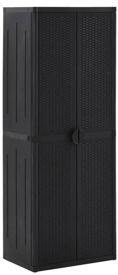 Czarna szafa gospodarcza do piwnicy i garażu L8-A63