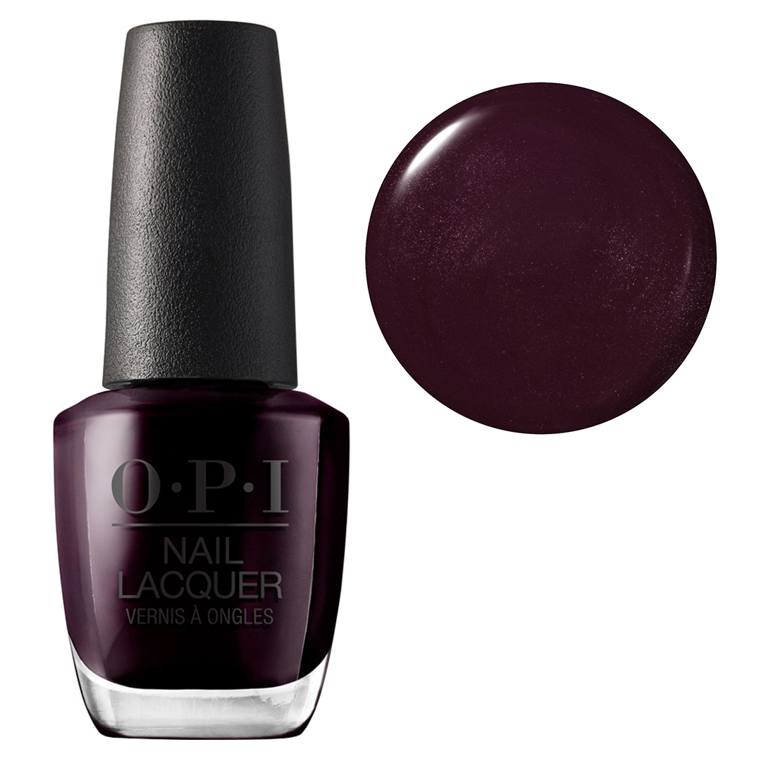 OPI Nail Lacquer, klasyczny lakier do paznokci, Black Cherry Chutney NLI43, ciemny bordowy, 15ml