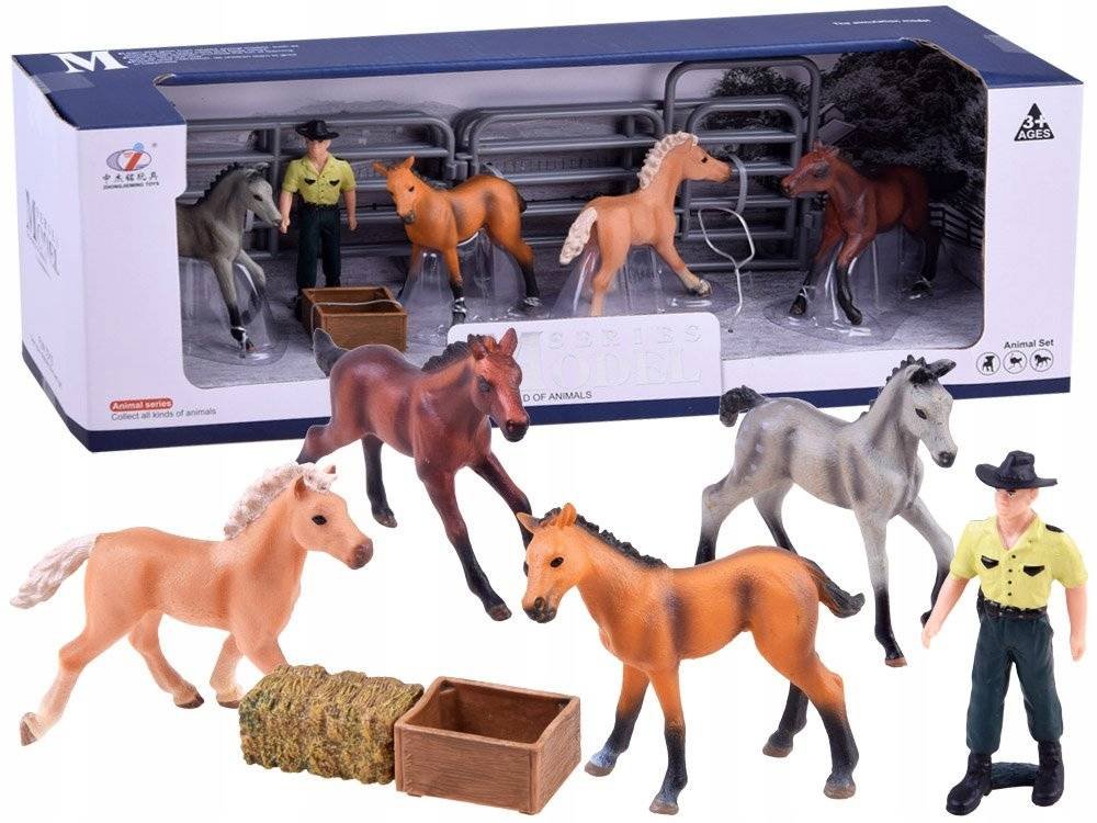 Jokomisiada Figurka  Zestaw figurek stadnina Koni zagroda ZA2993 ZA2993 B