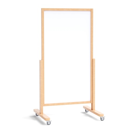 Tablica VERT pionowa suchościeralna magnetyczna mobilna 137x78 cm w ramie drewnianej naturalnej