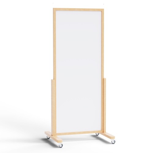 Tablica VERT pionowa suchościeralna magnetyczna mobilna 167x73 cm w ramie drewnianej naturalnej