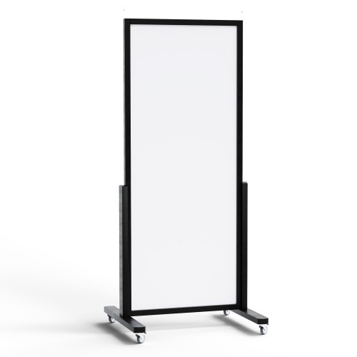 Tablica VERT pionowa suchościeralna magnetyczna mobilna 167x73 cm w czarnej drewnianej ramie