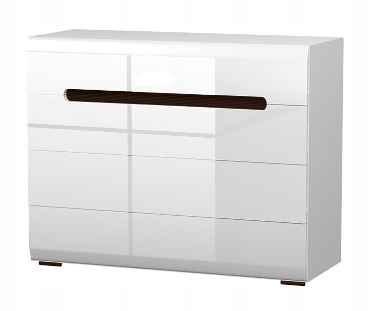 Komoda biała połysk z szufladami 4 szuflady MDF