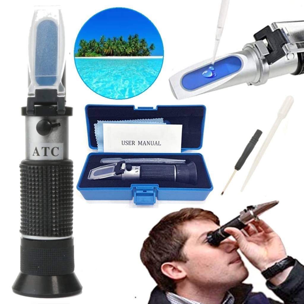 REFRAKTOMETR MIERNIK ZASOLENIA WÓD SALIMETR 0-100%