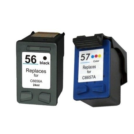 Zestaw 2x tusz do HP 56 57 DESKJET 5150 5550 5652 XL CMYK zamienniki