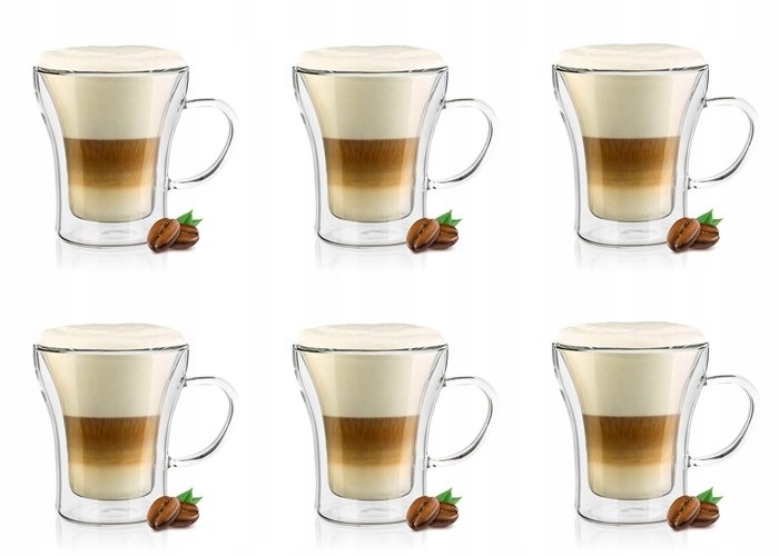 SZKLANKI TERMICZNE z podwójną ścianką 6 x 200 ml