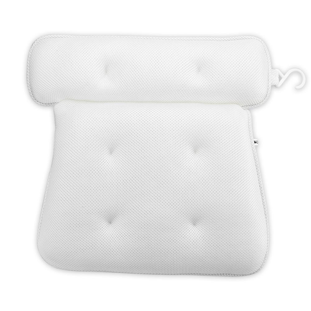 Poduszka do kąpieli w kolorze WHITE - Poduszka do kąpieli spa wykonana z wodoodpornego materiału - Ergonomiczny kształt i mocne przyssawki dla najle..