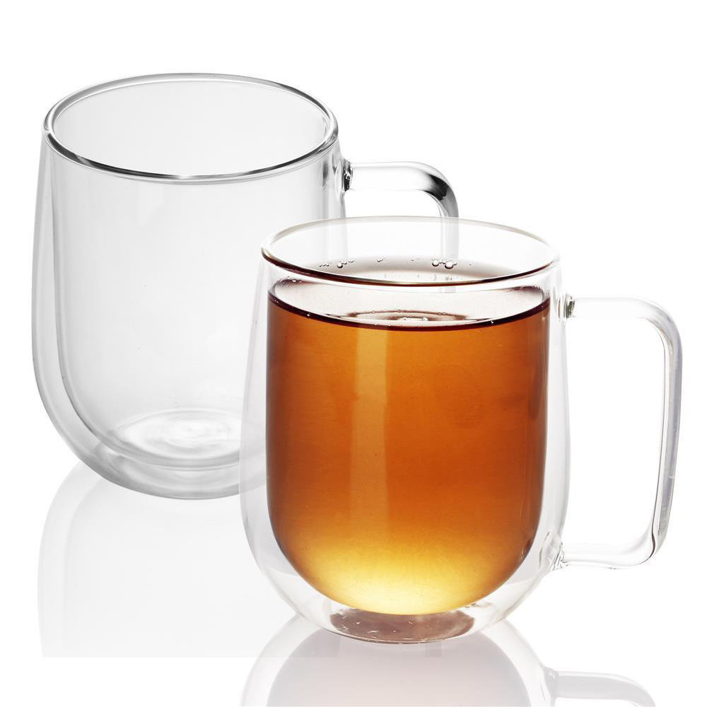 2x SZKLANKA TERMO 250 ml - SZKLANKI TERMICZNE dmuchany ustnie izolowany do latte macchiato, jako szklanka do herbaty lub szklanka do kawy, można myć..