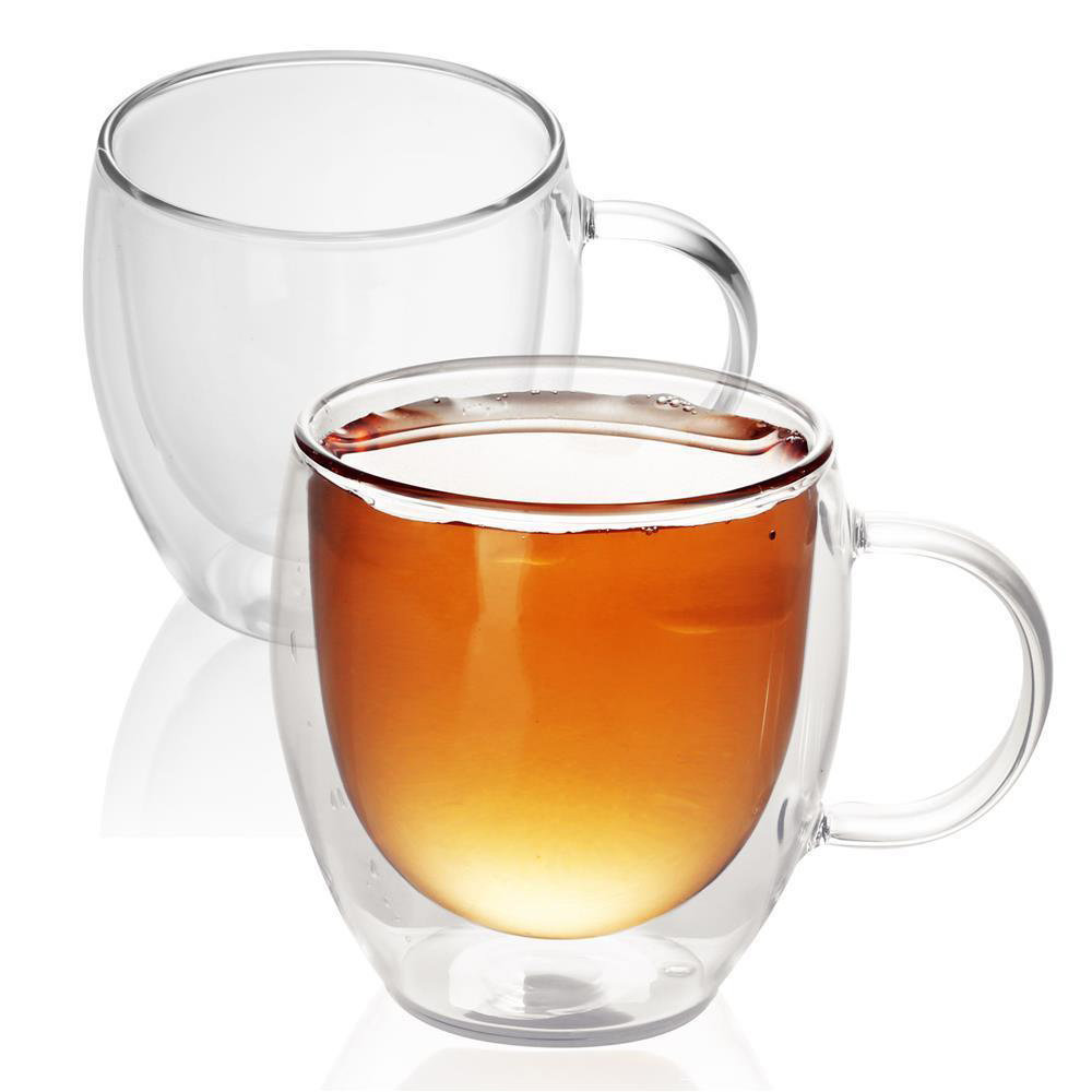 2x SZKLANKI TERMICZNE 100 - 200 ml - SZKLANKA TERMO dmuchany ustnie izolowany do latte macchiato, jako szklanka do herbaty lub szklanka do kawy, moż..