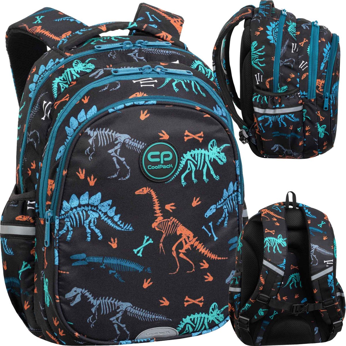Coolpack F029700, Plecak szkolny Jerry FOSSIL, Czarny, czarny, 39 x 28 x 15 cm, Designer