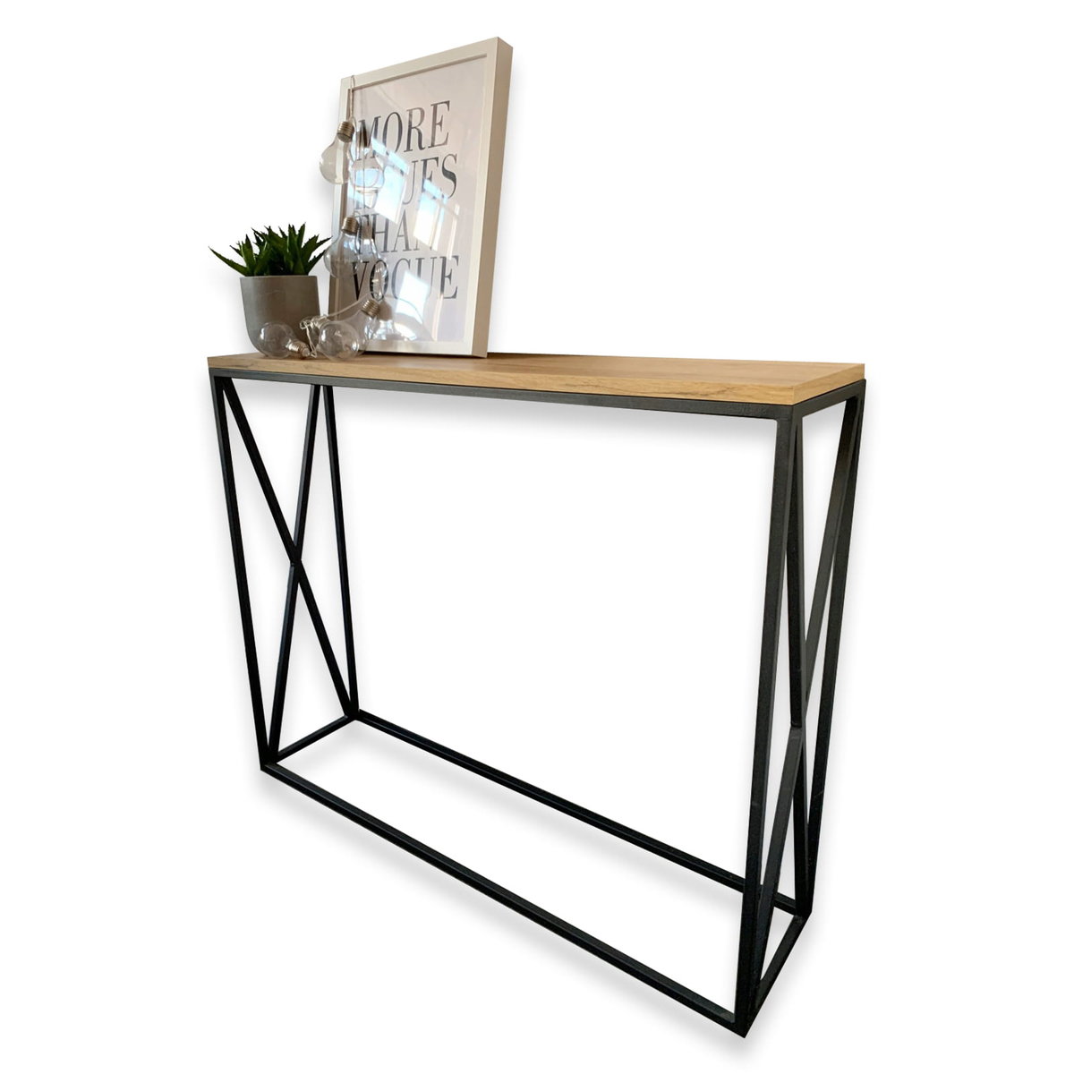 KONSOLKA, KONSOLA, TOALETKA, STYL LOFT 100x25x80 Z X PO BOKACH