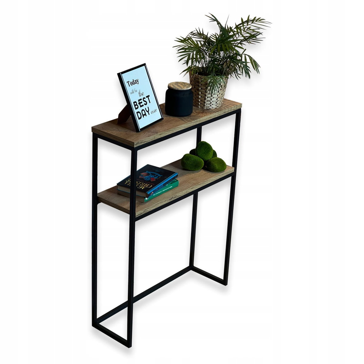 Konsola Konsolka Toaletka 60x20x80 STYL LOFT z półką, bez dolnego profilu