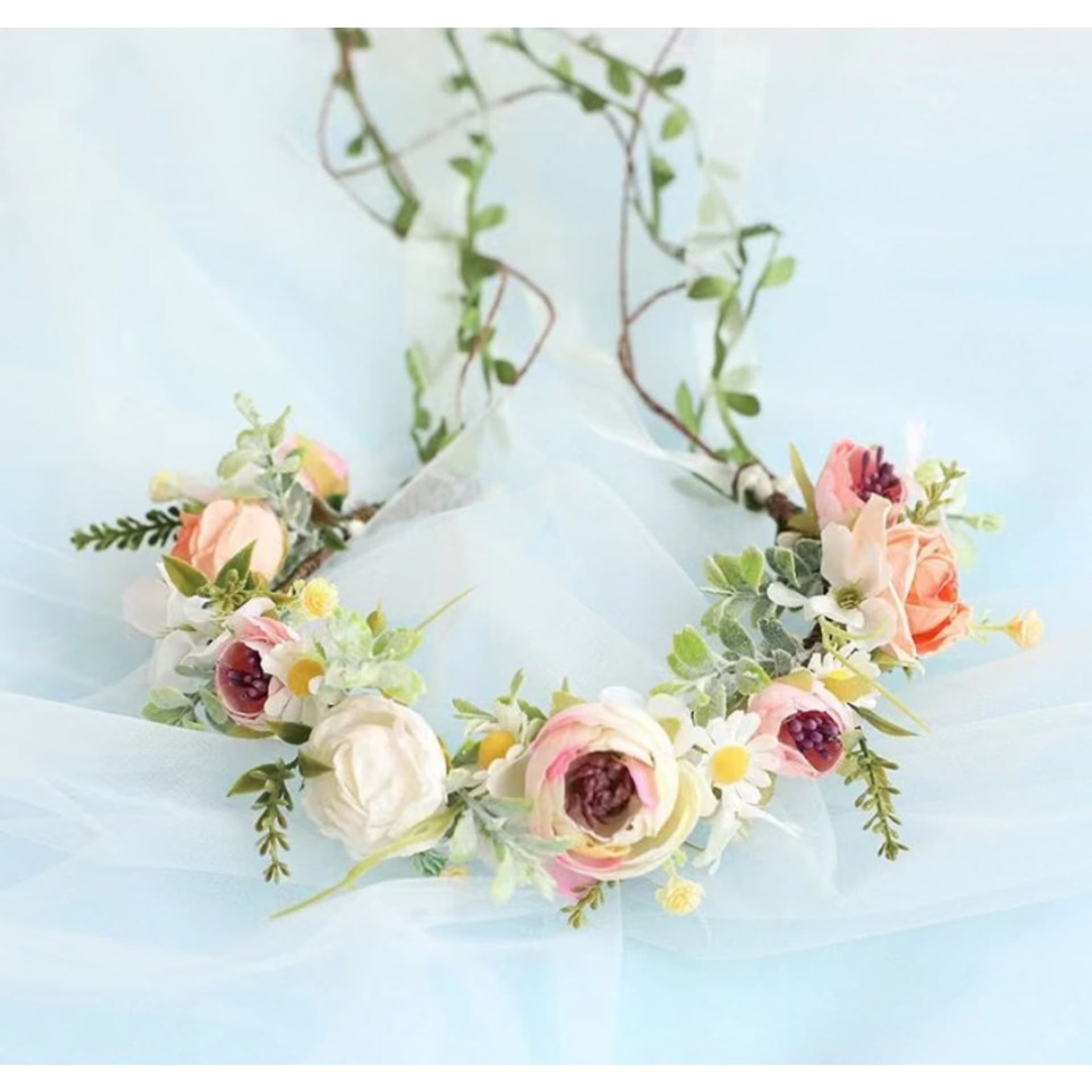 Wianek opaska wianuszek kwiaty  BOHO W90