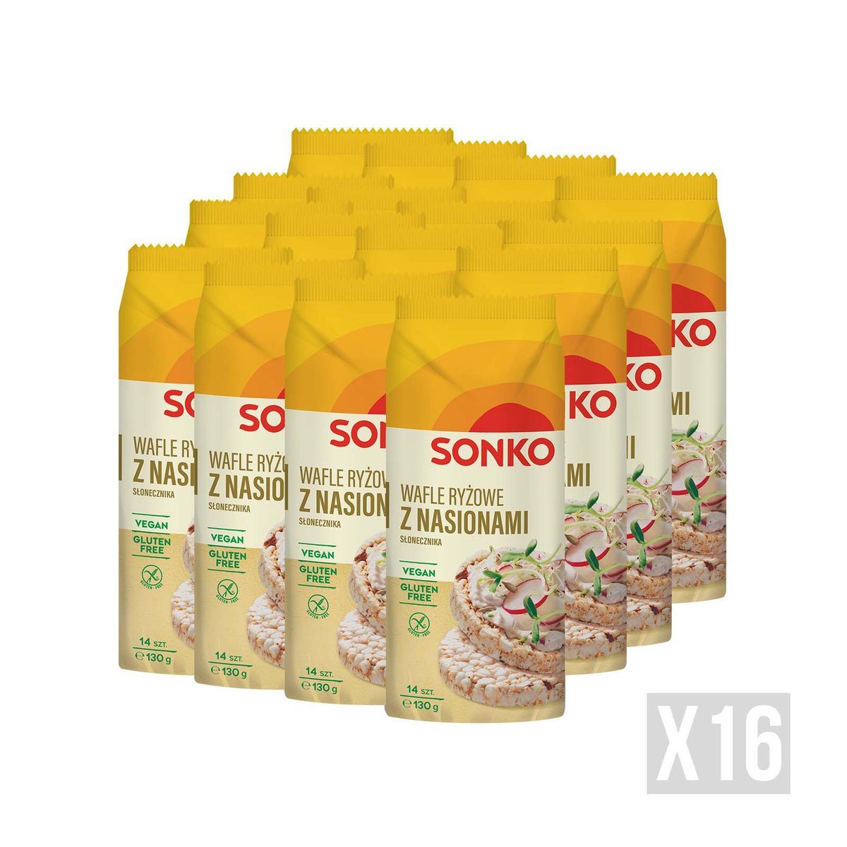 16X Sonko Wafle Ryżowe Ze Słonecznikiem 130G