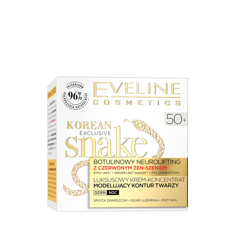 Eveline EXCLUSIVE SNAKE 50+ KREM-KONCENTRAT MODELUJĄCY KONTUR TWARZY NA DZIEŃ I NOC 50ML