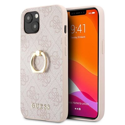 Guess 4G Ring Case - Etui iPhone 13 mini różowy GUHCP13S4GMRPI
